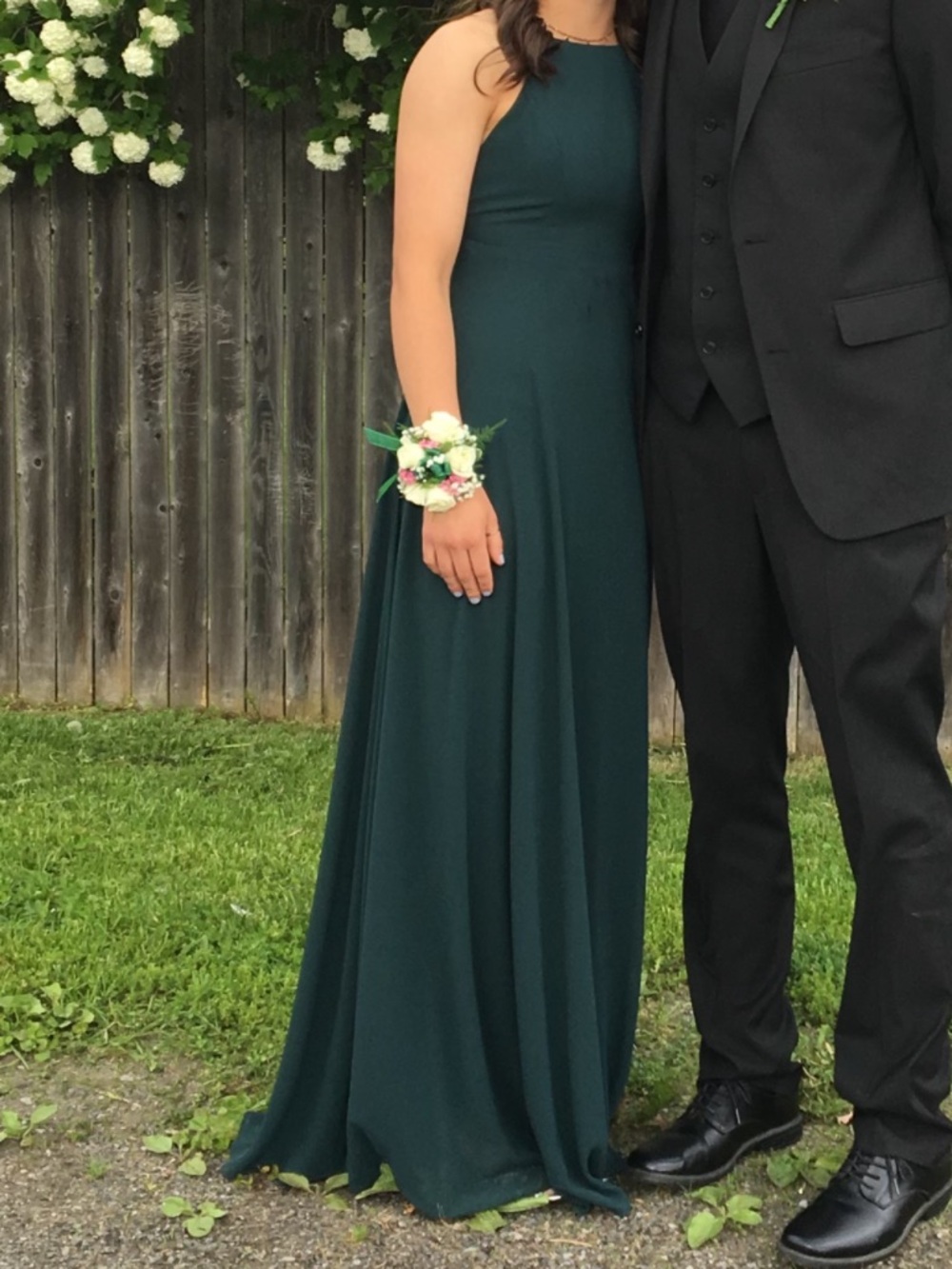 Lulu's Deep Green Halter Maxi Dress